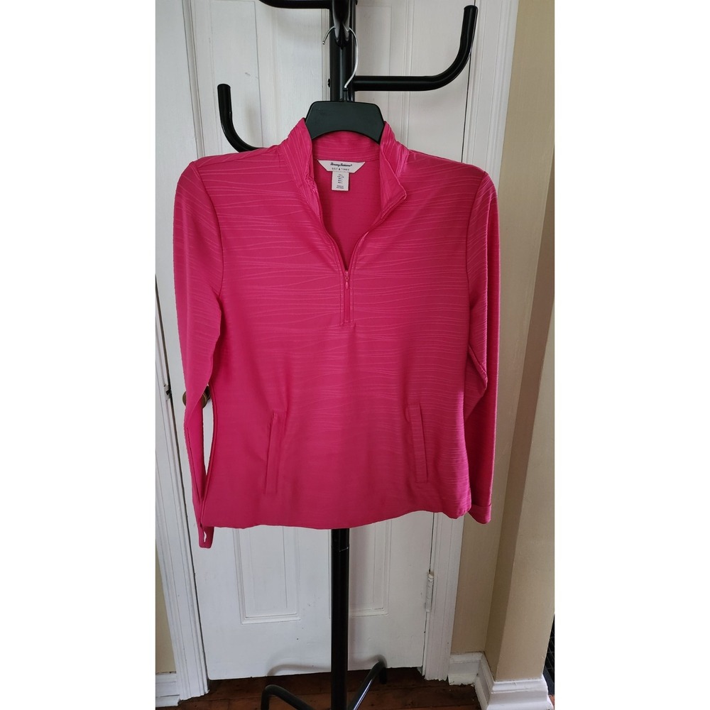 Tommy Bahama Women's Pink 1/4 Zip Textured Golf Tennis Jacket Size L